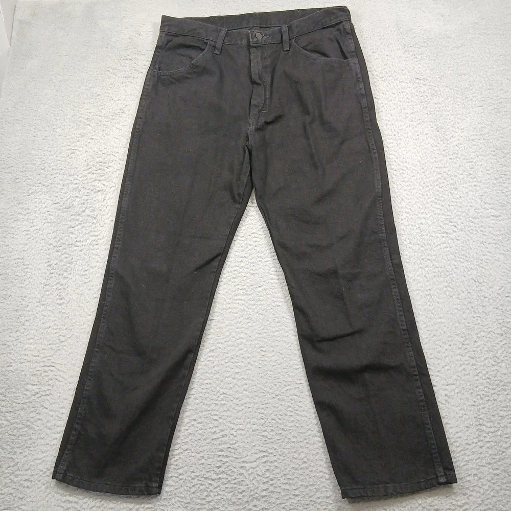 Rustler Jeans Mens 36x29 Black Straight Leg‎ Cotton Denim Pants